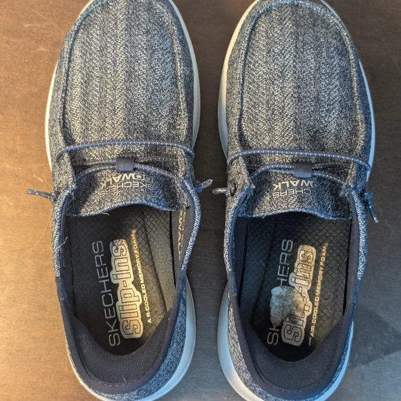 Skechers Hands Free Slip-ins GO WALK Joy Fantasia Navy Women's 7 Wide 124644W - Picture 6 of 9